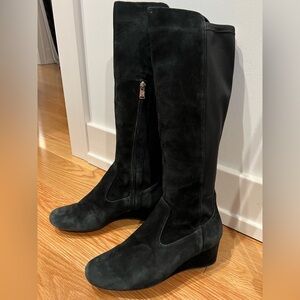 Rockport suede knee high wedge boots